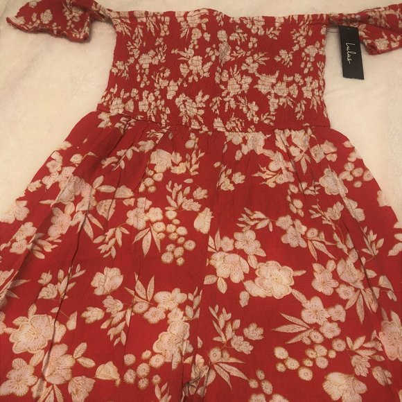 Lulus Summer Nights Floral Print Culotte Jumpsuit Size Small - Picture 4 of 4